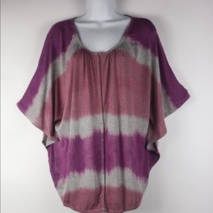 Women garment dye poncho top